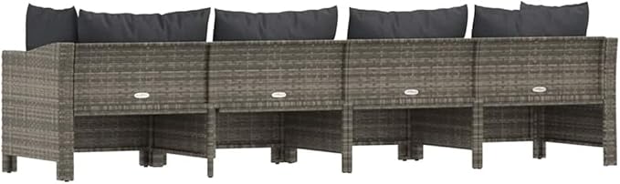 Garden Lounge Set Grey Outdoor Conversation Set Garden Seating Ensemble for Pond Deck