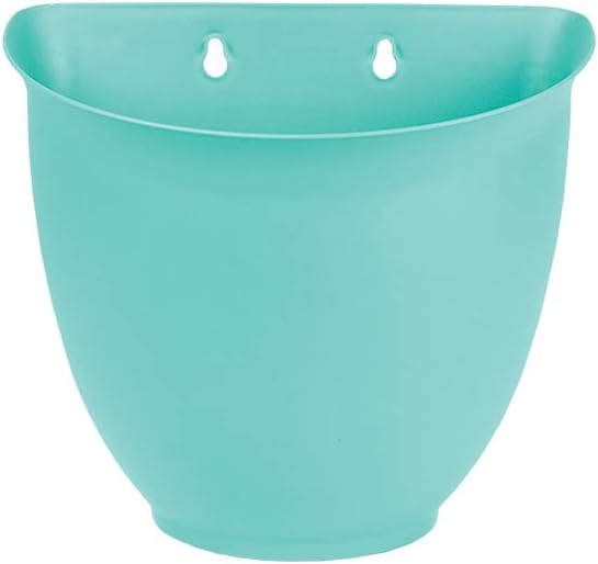 The HC Companies 8 Inch Garden Wall Planter - Plastic Hanging Plant Pot for Indoor Outdoor Flowers, Herbs, Teal