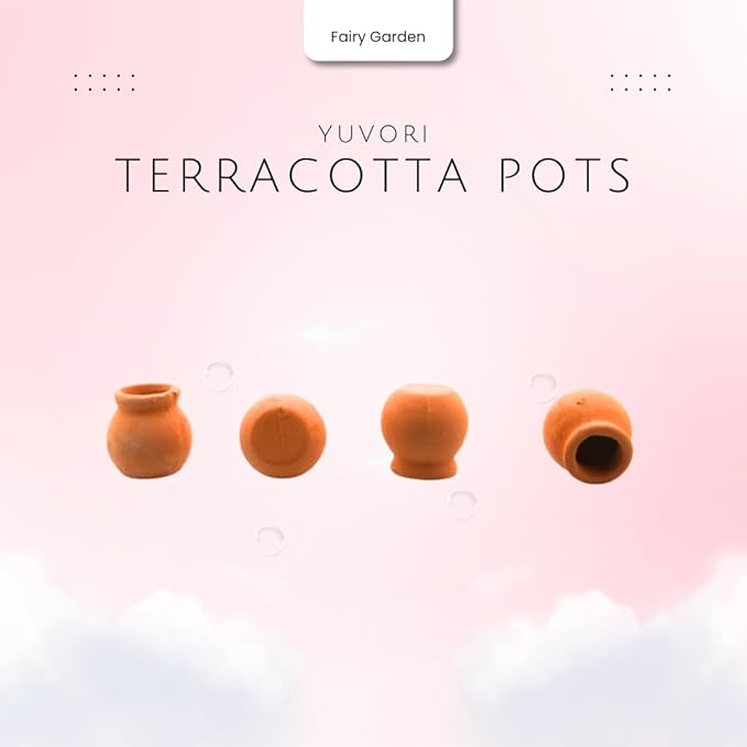 Mini Terracotta Pots – Small Clay Flower Pots for Succulents, Cactus, DIY Crafts, Fairy Garden, School Projects, Mini Planters – Set of 20 (Belly (No Drain Hole), 0.7 Inch)