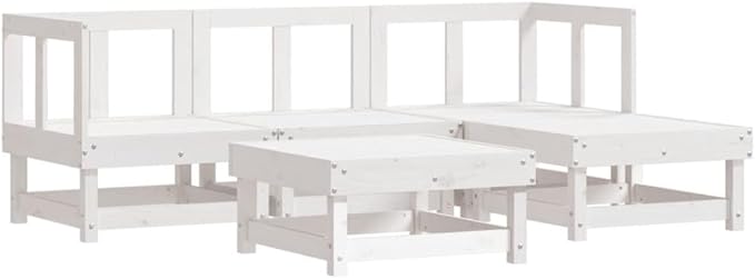 Garden Lounge Set White, Anthracite Outdoor Conversation Set Garden Seating Ensemble for Backyard Pond