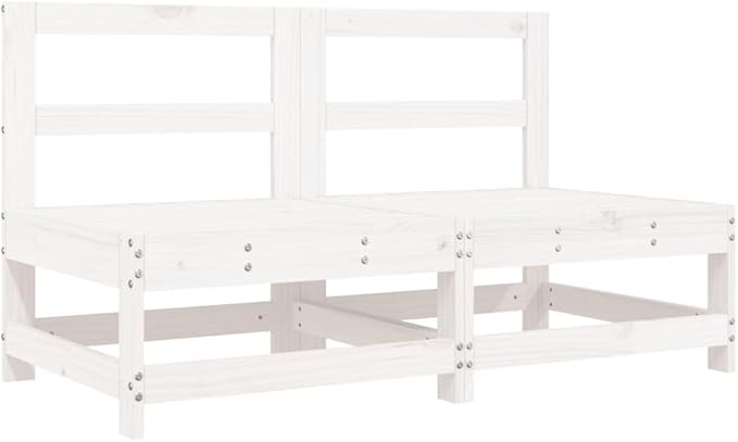 Garden Lounge Set White Solid Pine Wood Modular Lounge Set Garden Seating Ensemble for Pond Outdoor