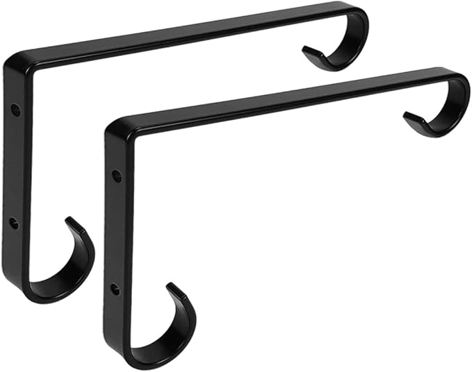 Plant Hangers 6 Inch Planter Hooks Plant Hanger Bracket, Lantern Hooks for Wall Outdoor Iron Curved Wall Hook for Planter, Lantern, Bird Feeders (2 Packs)