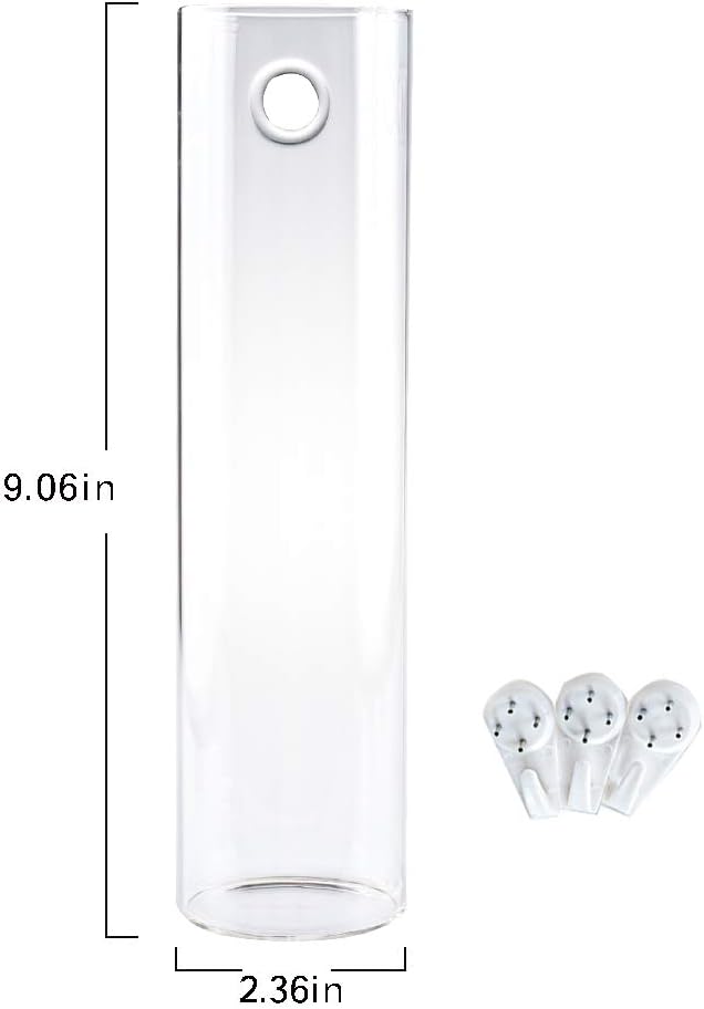 2 Pack Wall Hanging Planters Glass Terrariums - Cylindrical Plants Holders Air Plants Succulents Planters Flowers Glass Wall Vase Containers for Decor Indoor Garden