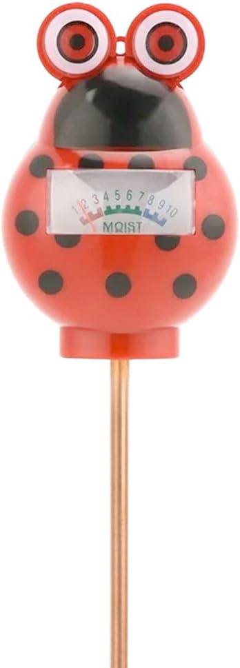 Cute Critter Soil Meter Indoor/Outdoor Moisture Sensor Frog & Ladybug, Soil Water Monitor, Flowers, Plant Care Home Garden (Ladybug)