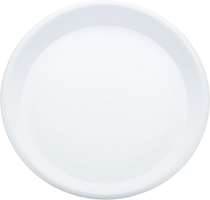 HARFINGTON Plastic Plant Saucer 9.5" Round Drip Trays Flower Pot Saucers Flower Base Bottom Drainage Tray for Indoors Outdoors Planters, Pearl White