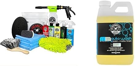 Chemical Guys CWS_995_64CW 14-Piece Arsenal Builder Car Wash Kit W/Foam Gun, Bucket and (5) 16 oz Car Care Cleaning Chemicals (Works w/Garden Hose) with Meticulous Matte Car Wash Soap, 64 oz