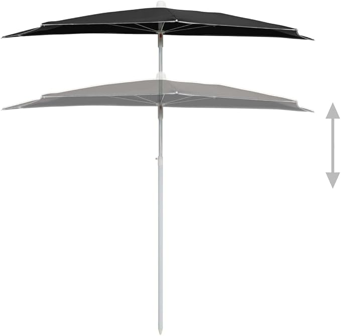 Garden Half Parasol with Pole,Sun Shade Umbrella,Outdoor Umbrellas,Patio Umbrella,Table Umbrella,Picnic Umbrella,for Patios,Gardens,Balconies,Decks, 70.9"x35.4" Sand