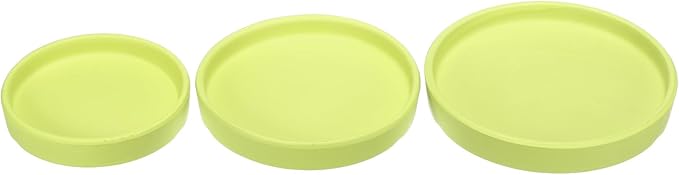 3 Pack Planter Saucers - Ceramic Plant Tray Flower Pot Drip Trays Round Apply to Outdoor/Garden (4/5/6inch, Light Green)