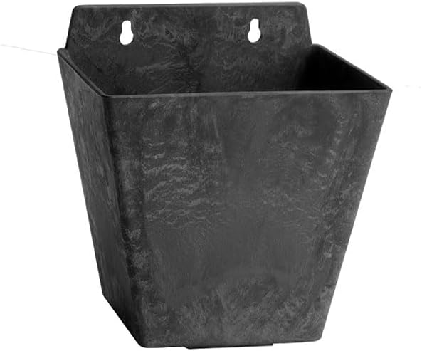 Root & Vessel Self Watering Wall Planters for Indoor or Outdoor Plants, Unique Marbled Wall Pot, Made of Eco-Friendly Blend of Stone and Plastic, Black, 5.5"