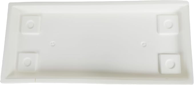 The HC Companies Venetian Rectangular Plant Tray - Lightweight Plastic Plant Saucer - Plant Drip Trays for Drainage - UV Resistant Pot Saucer for Indoor & Outdoor Use (17.5” White, Pack of 1)