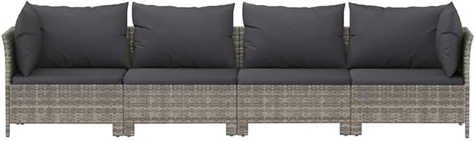 Garden Lounge Set Grey Patio Furniture Set Garden Seating Ensemble for Backyard Outdoor