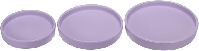 3 Pack Planter Saucers - Ceramic Plant Tray Flower Pot Drip Trays Round Apply to Outdoor/Garden (4/5/6inch, Purple)