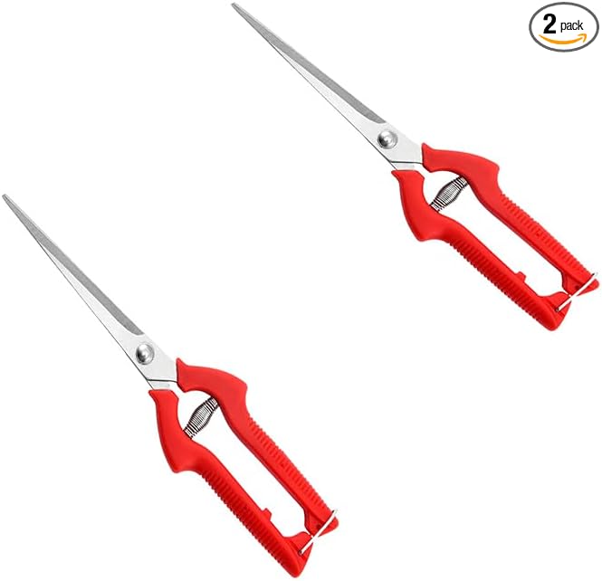 2 PACK Extended-model Stainless Steel Multifunctional Garden Pruning Shears. Use-pruning Flowers, Trees, Fruits, Vegetables, Herbs; Suitable for Home, Garden, Agriculture, Flower Shop, Etc.