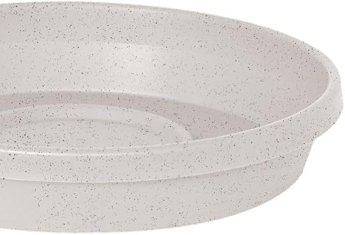 Bloem Terra Resin Saucer Tray: 9.25" Bottom Width - Vanilla Bean - Matte, Durable, Ribbed Bottom, Indoor and Outdoor, Fits 12" Terra Pots