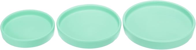 3 Pack Planter Saucers - Ceramic Plant Tray Flower Pot Drip Trays Round Apply to Outdoor/Garden (4/5/6inch, Turquoise)
