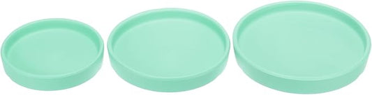 3 Pack Planter Saucers - Ceramic Plant Tray Flower Pot Drip Trays Round Apply to Outdoor/Garden (4/5/6inch, Turquoise)
