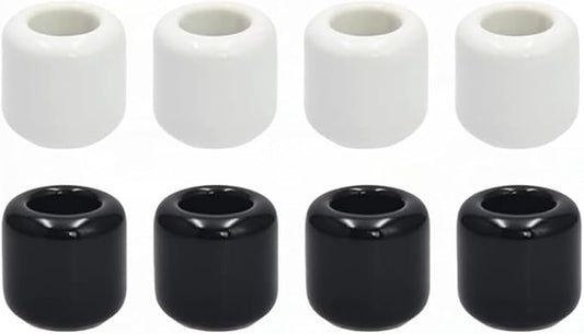Ceramic Chime Candle Set - 0.7 Inch Diameter, Home Small Candle Holders for Casting Chimes, Rituals, Spells, Vigil, Wiccan Supplies & More (8 Pcs, Black, White)