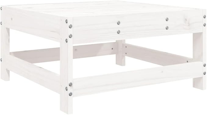 Garden Lounge Set White Solid Pine Wood Modular Lounge Set Garden Seating Ensemble for Pond Outdoor