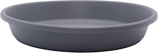 The HC Companies Flower Pot Saucers - Plastic Plant Saucer for Outdoors & Indoors - Traditional Design Plant Pot Trays for Water Drainage - Durable & Stylish Round Plant Tray (6-inch Warm Gray)