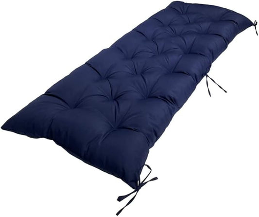 Srutirbo Waterproof Indoor/Outdoor Bench Cushion Garden Non-Slip Swing Chair Cushion, Loveseat Cushion for Patio Furniture Swing Wicker Garden Bench, Indoor Lounger Seat (Navy, 47x19in)