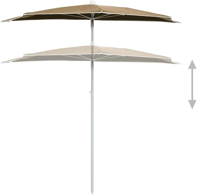 Garden Half Parasol with Pole,Sun Shade Umbrella,Outdoor Umbrellas,Patio Umbrella,Table Umbrella,Picnic Umbrella,for Patios,Gardens,Balconies,Decks, 70.9"x35.4" Sand