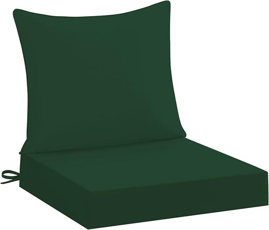 downluxe 19x19 Outdoor Chair Cushions, Waterproof Fade Resistant Patio Furniture Cushions with Handle & Removable Cover, Deep Seat Outdoor Cushions for Sofa, Couch and Patio Chairs, Forest Green
