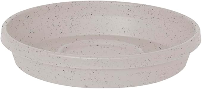 Bloem Terra Resin Saucer Tray: 6.5" Bottom Width - Vanilla Bean - Matte, Durable, Ribbed Bottom, Indoor and Outdoor, Fits 8" Terra Pots