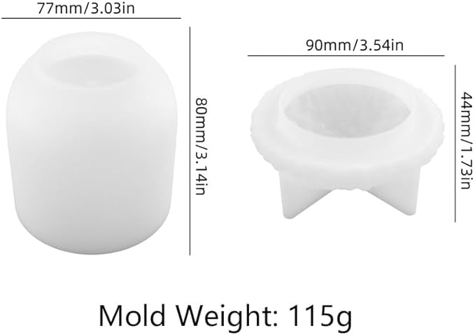 LSLEVA Storage Boxes with Lids - Creative Silicone Candle Vessels Pot Molds, Concrete Round Stripe Bottle Making Moulds for Storage and Candle Holder (Pine Cone)