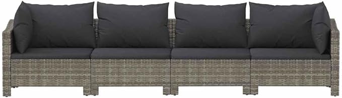 Garden Lounge Set Grey Outdoor Conversation Set Garden Seating Ensemble for Pond Deck