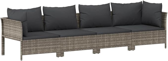 Garden Lounge Set Grey Patio Furniture Set Garden Seating Ensemble for Backyard Outdoor