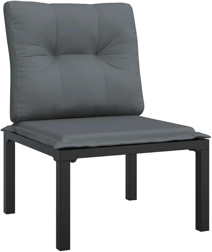 Garden Lounge Set Black and Dark Grey Outdoor Conversation Set Garden Seating Ensemble for Backyard Outdoor