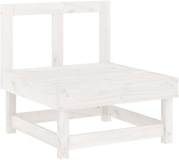 Garden Lounge Set White Solid Pinewood 7 Piece Set Modular Garden Seating Ensemble for Pond Backyard