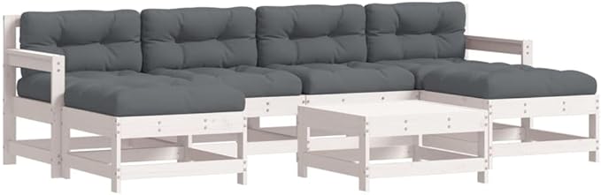 Garden Lounge Set White Garden Seating Ensemble Patio Furniture Set for Pond Backyard