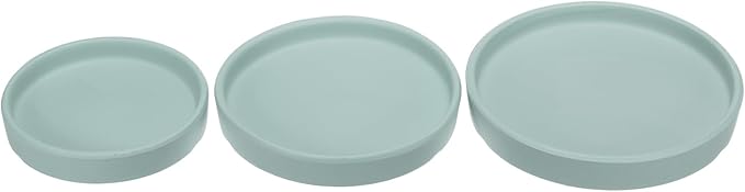 3 Pack Planter Saucers - Ceramic Plant Tray Flower Pot Drip Trays Round Apply to Outdoor/Garden (4/5/6inch, Blue)