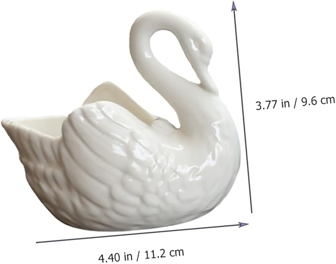 Cute Succulent Pot White Swan Planter Swan Decor Ceramic Vase Tabletop Garden Decor