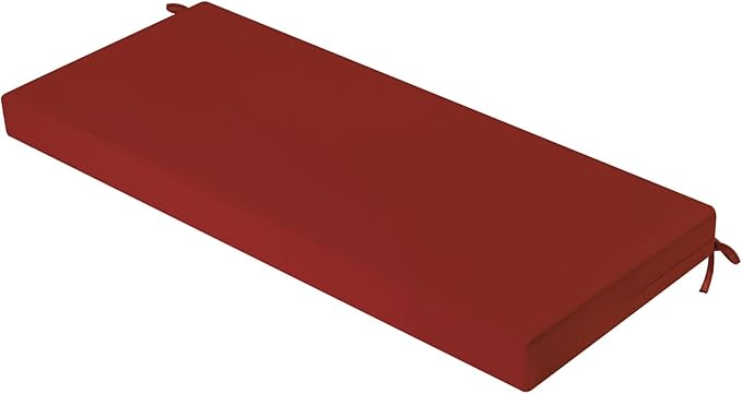 idee-home Outdoor Bench Cushion Waterproof, Bench Cushions for Outdoor Furniture, Patio Porch Swing Replacement Seat Pad with Ties for Garden Backyard, 42 x 18 Inch