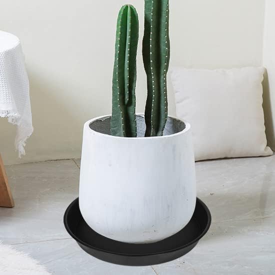 2 Pack of Plant Saucer Tray 17 inch, Heavy Duty Plastic Pot Plant Drip Trays Saucers for Indoors Outdoor, Plant Water Tray for Planters 15-17" (17", Black)