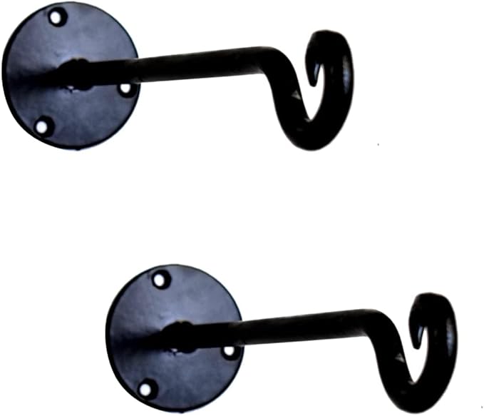 Plant Hanging Hooks, Set of 2 Plant Holder for Indoor Outdoor Planters Lanterns Bird Feeders Wind Chimes Hanging Baskets Wall lamp Hanging,, Black, AR2024