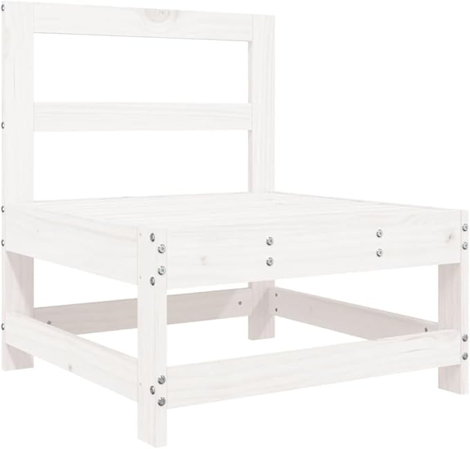 Garden Lounge Set White Solid Pine Wood Modular Lounge Set Garden Seating Ensemble for Pond Outdoor