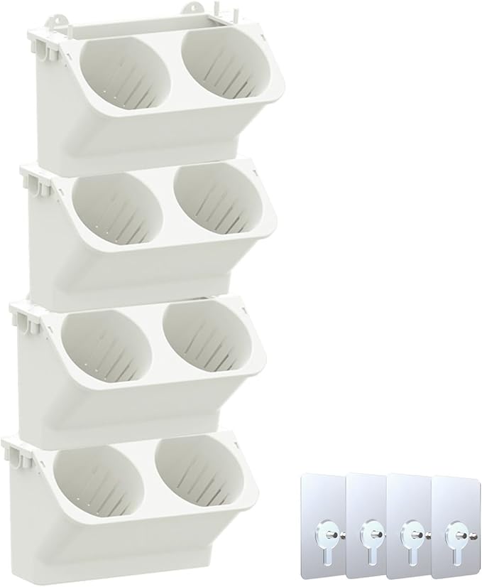 Vertical Wall Planter Stackable Wall Planter Garden Self Watering Wall-Mounted Planter Plant Flower Pot Holder for Indoor Outdoor Wall Plants Vegetables Decoration(White)