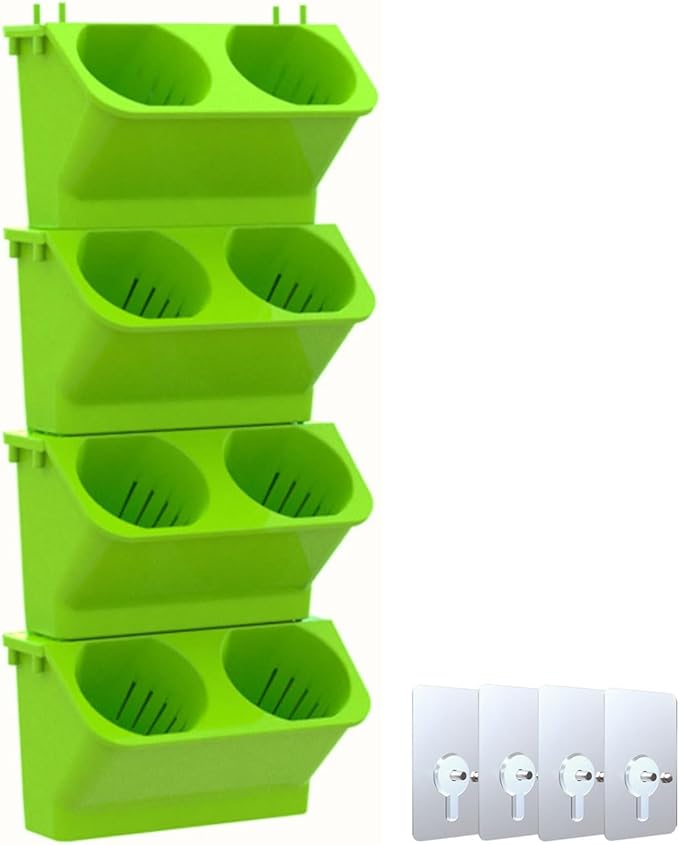Vertical Wall Planter Stackable Wall Planter Garden Self Watering Wall-Mounted Planter Plant Flower Pot Holder for Indoor Outdoor Wall Plants Vegetables Decoration(Green)