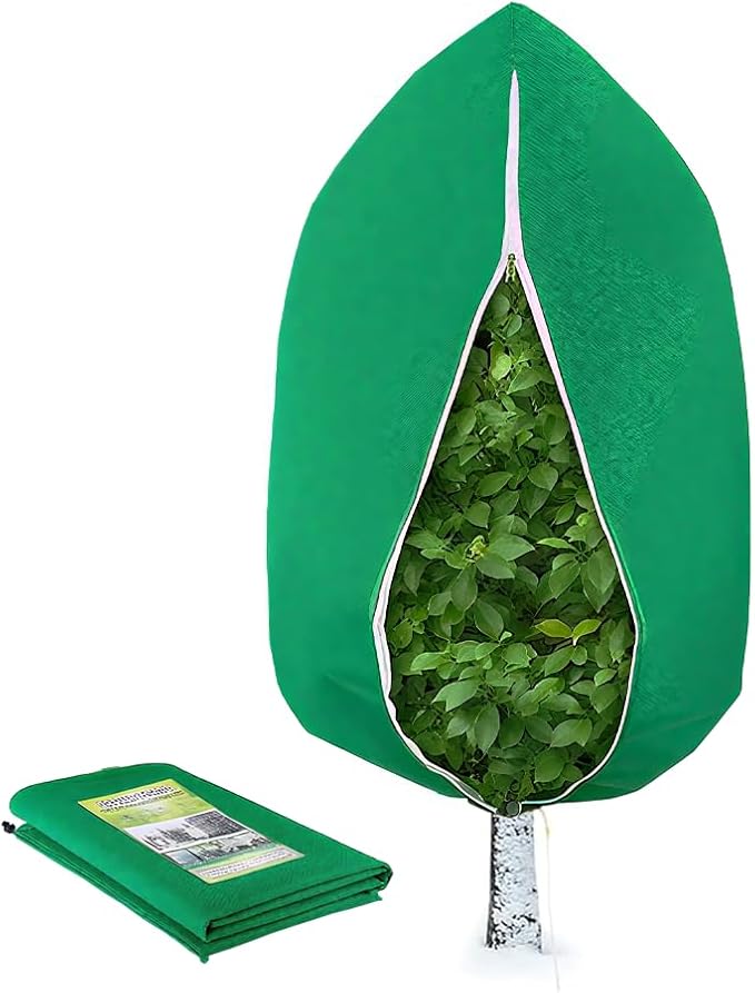 Baccessor Large Winter Plant Covers Freeze Protection Kit - 86x95 Reusable Frost Blankets with Adjustable Drawstring for Outdoor Bushes Potted Plants Tree