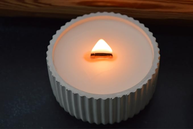 Storage Box With Lids, Silicone Candle Jar Molds Set, Creative Vessels Pot Molds, Concrete Round Stripe With Cover Bottle Making Moulds for Holder Storage (C)