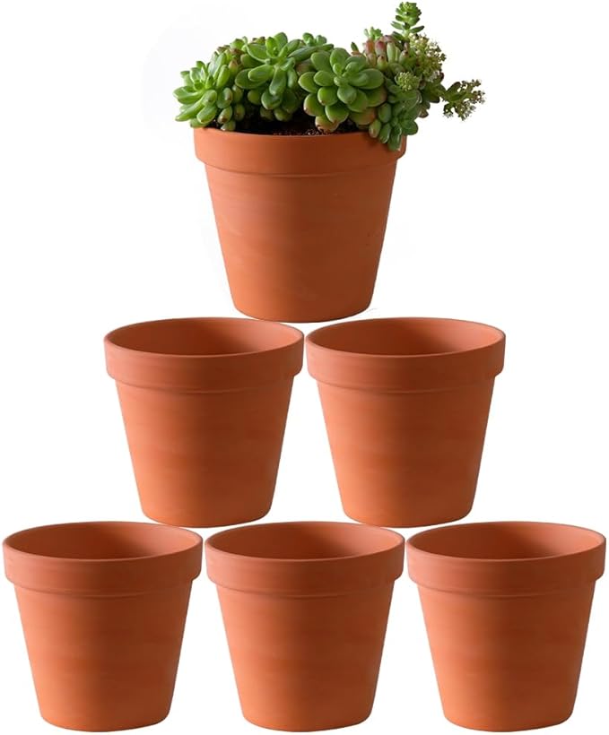 Yishang 6 inch Terracotta pots with Drainage Hole for Flower, Cactus, Succulent Planting,Ceramic Pottery Planter for Indoor/Outdoor, Set of 6