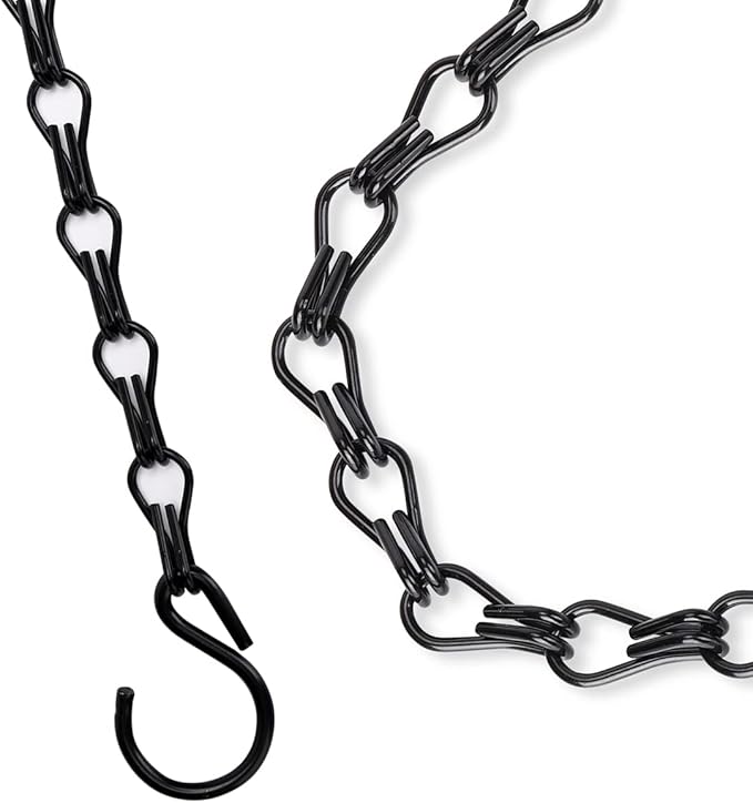 Heybe 20 Inch Hanging Basket Chain, 4 Point Hanging Chains with Hooks for Pot Planters Bird Feeders Lantern Lamp,Extended Hangers for Hanging Badkeys(20Inch, 4 Point)