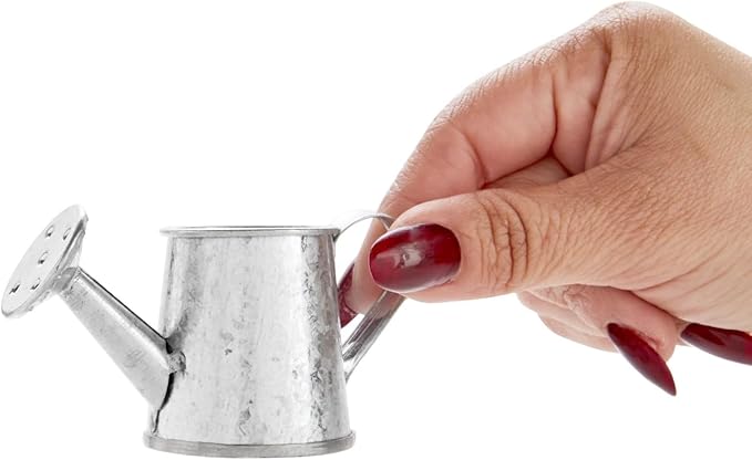 Juvale Mini Watering Can - 3 x 1.6 in, Silver, 12-Pack - Plant Waterer & Indoor Water Pot for Plants - Garden Watering Can & Home Decor Accessories
