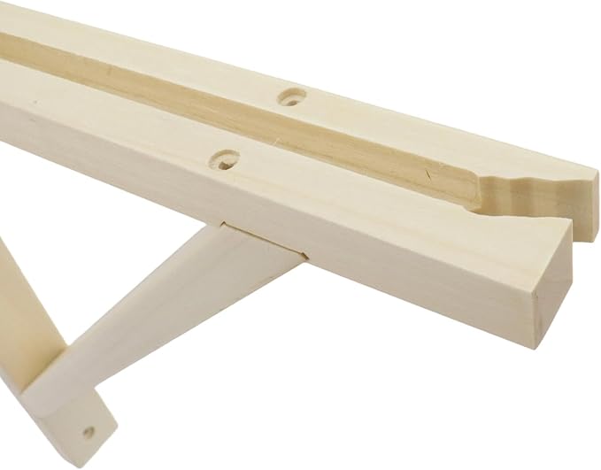 Antrader Wood Shelf Bracket, 2Pcs Wall Mount Triangle Floating Shelf Supports for Hanging Sconce Pendant Lamp,Planters,Wind Chimes, Include Mounting Screws(12"x10",Natural)