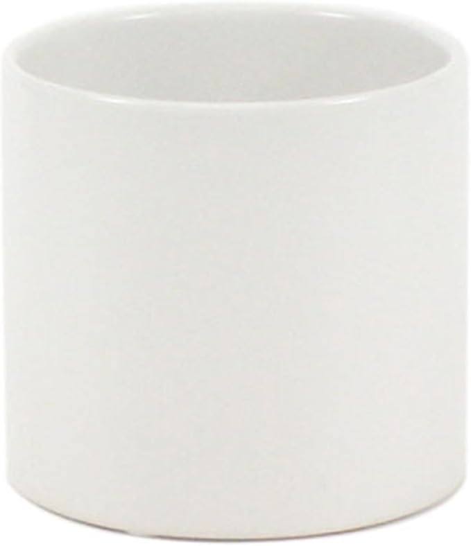 WGVI Matte White Ceramic Cylinder Vase Width 5.5" Height 5", Flower Arrangements, Candle Holder, Terrarium Planter Pot, Storage Container Organizer, Pen Brush Holder, Tabletop Decor, Bulk, 6 Pcs