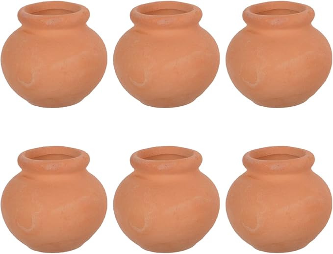HANABASS 6pcs Mini Terracotta Pots Miniature Flower Pots Compact Containers for Crafts DIY Garden Plants Office Decor Mini House Accessories 1.5X1.5 Inch