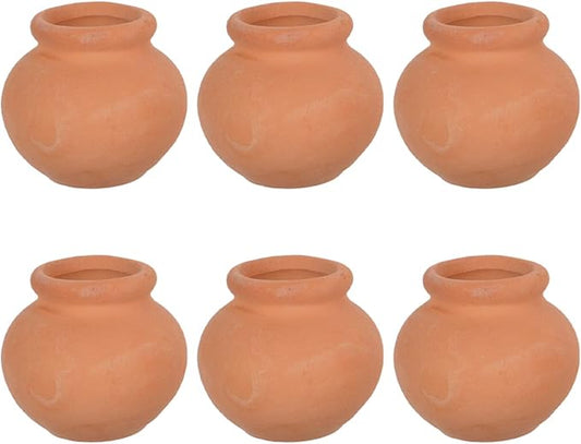 HANABASS 6pcs Mini Terracotta Pots Miniature Flower Pots Compact Containers for Crafts DIY Garden Plants Office Decor Mini House Accessories 1.5X1.5 Inch